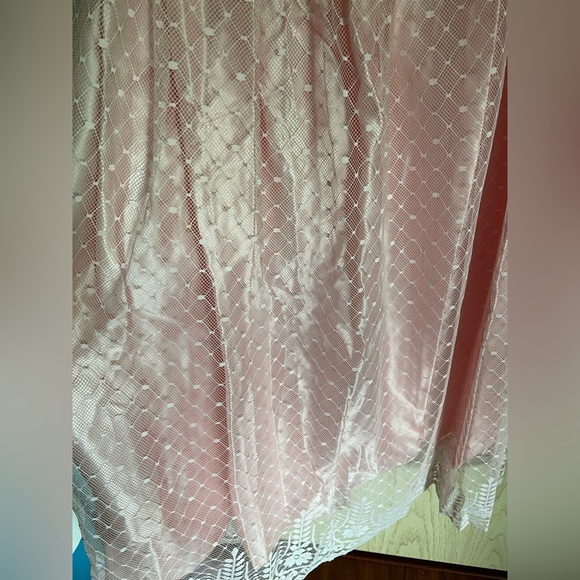 70s Pink Lace Midi Prom Dress Size Large (13/14) Vintage JC Penney Made In USA - Picture 13 of 14